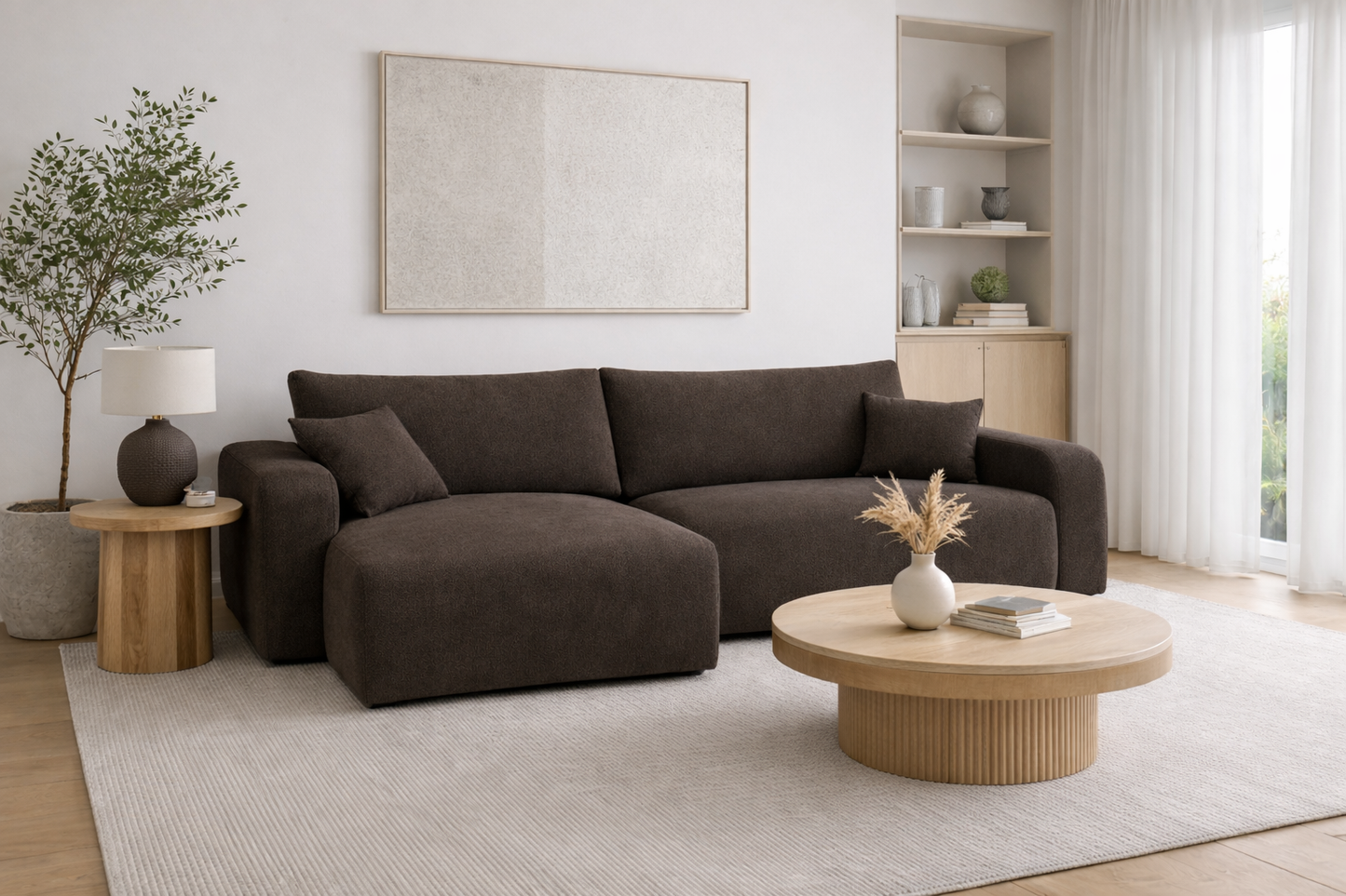 Corner Sofa Bed HAVANA Brown