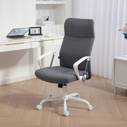 HOMCOM Fabric High Back Office Chair - Grey