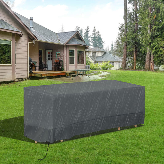 Outsunny Rectangular Patio Garden Furniture Cover Waterproof for 3 Seater Sofa Bistro Set, UV Resistant Protection 600D Oxford Fabric Rattan Lounge Clean Cover, 190 x 72 x 76cm, Grey