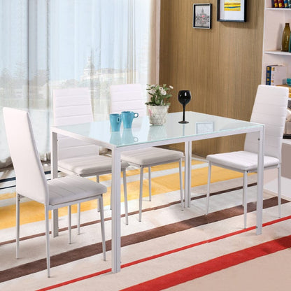 Stylish Tempered Glass Dining Table and Chair Set