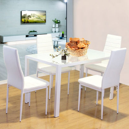 Stylish Tempered Glass Dining Table and Chair Set