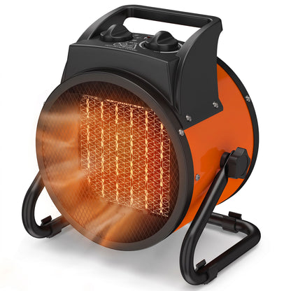 Outsunny Industrial Fan Heater 2800W with Tilting, Electric Ceramic Space Heater with Adjustable Thermostat, Handle