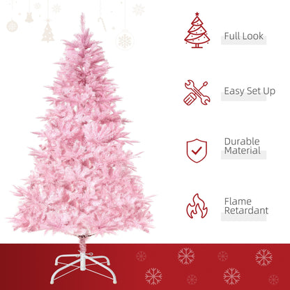 6FT Pop-up Artificial Christmas Tree Holiday Xmas Holiday Tree Decoration with Automatic Open for Home Party, Pink