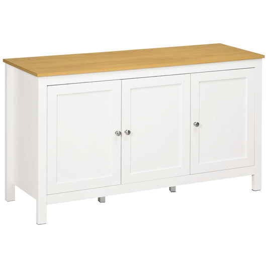 HOMCOM Sideboard, Buffet Cabinet with Doors and Adjustable Shelves for Living Room, Entryway, White