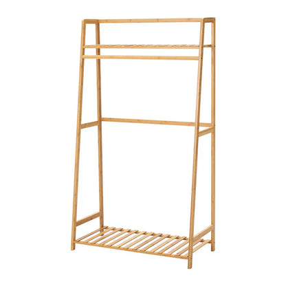 Wooden Clothes Rack with Shelves