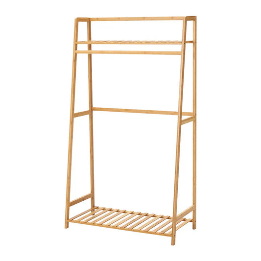 Wooden Clothes Rack with Shelves