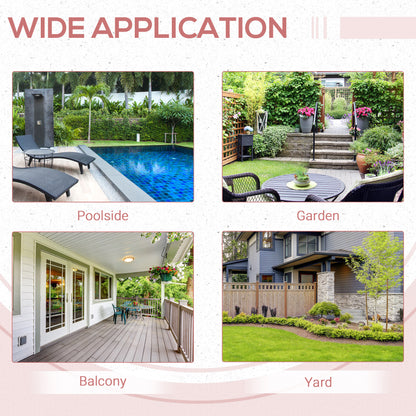 طاولة قهوة صغيرة مربعة قابلة للطي من Outsunny Garden، طاولة جانبية منسوجة من الخيزران في الهواء الطلق، مقاس 40 ارتفاعًا × 40 طولًا × 40 سم عرضًا سم، طبيعية