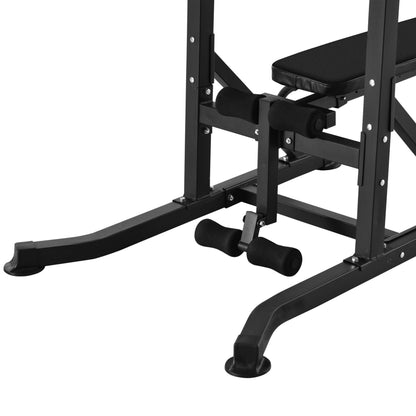 Multifunction Power Tower w/ Bench Home Workout Dip Station Push-up Bars Fitness Equipment Office Gym Training