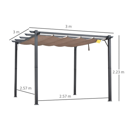 3 X 3 Meter Aluminium Pergola Canopy Gazebo Awning Outdoor Garden Sun Shade Shelter Marquee Party BBQ