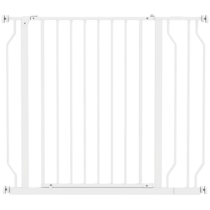 PawHut Wide Dog Safety Gate, with Door Pressure, for Doorways, Hallways, Staircases - White
