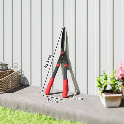 Outsunny Garden Shears, 63.5 cm Heavy Duty Hedge Shears with Razor-Sharp Blades, Comfort Grip and Tension Adjuster for Hedges, Shrubs and Bushes, Easy Cutting and Trimming