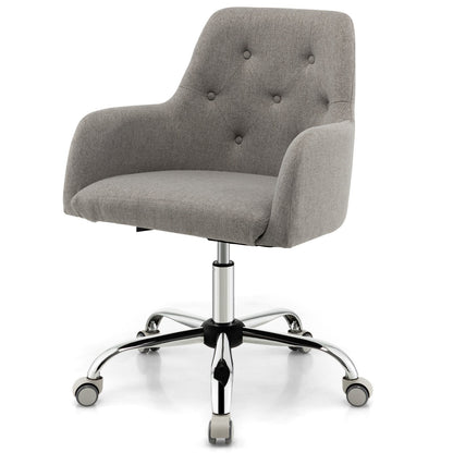 Height-adjustable Reception Chair with Rolling Casters for Office-Grey