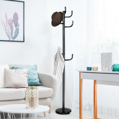 Modern Coat Stand Hanger with 8 Hooks for Home Office Entryway