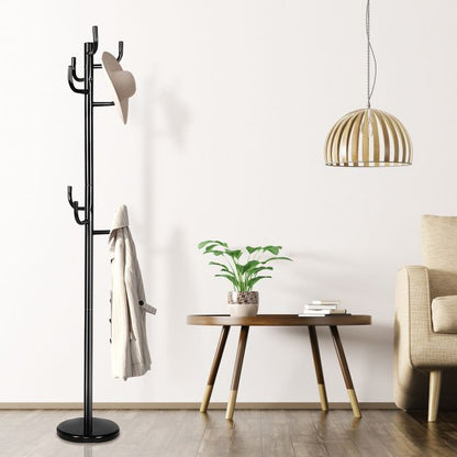 Modern Coat Stand Hanger with 8 Hooks for Home Office Entryway