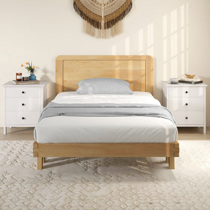 Nightstand with 3 Drawer for Bedroom Compact Storage Chest in White, image 6