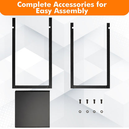 Firewood Log Rack with Solid Bottom Panel-Black