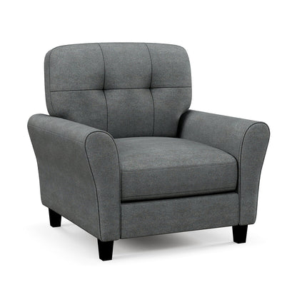 Tufted Upholstered Accent Chair with Non-slip Foot Pads-Grey