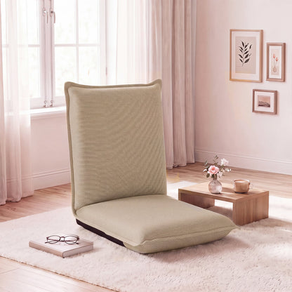 Adjustable Floor Chair with Adjustable Backrest and Sponge Filling-Beige