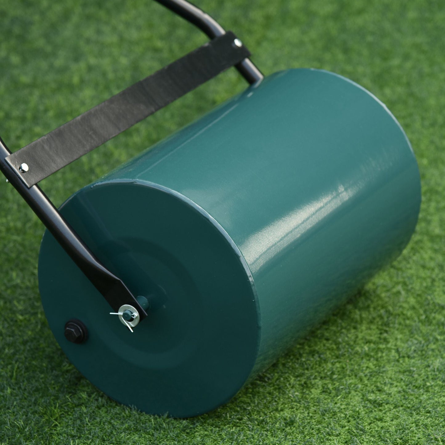 Outsunny 40L Lawn Roller Drum Scraper Bar Collapsible Handle Water or Sand Filled _32cm Green