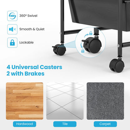 15 Drawer Rolling Storage Cart with 4 Wheels for Beauty Salon-Light Grey