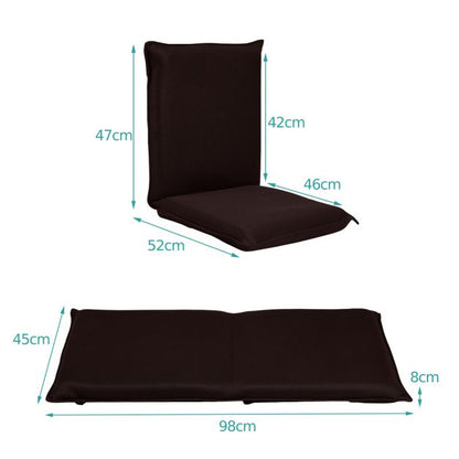Adjustable 6 positions Folding Lazy Man Sofa Chair Floor Chair-Coffee