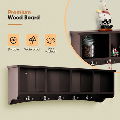 Wall-Mounted Entryway Storage Cabinet-Coffee