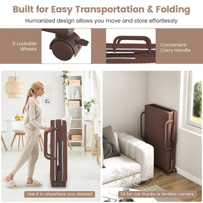 Folding Sofa Bed with Mattress-Brown