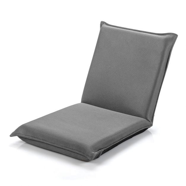 Foldable Floor Chair with Robust Armchair for Watching TV-Grey