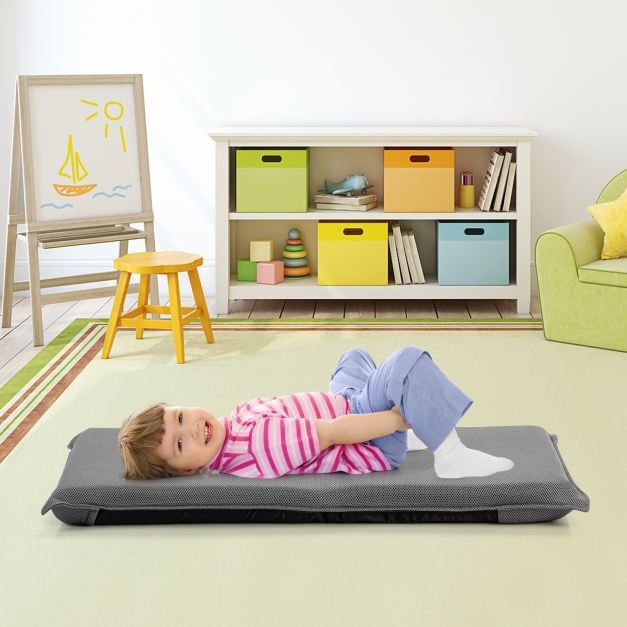 Foldable Floor Chair with Robust Armchair for Watching TV-Grey