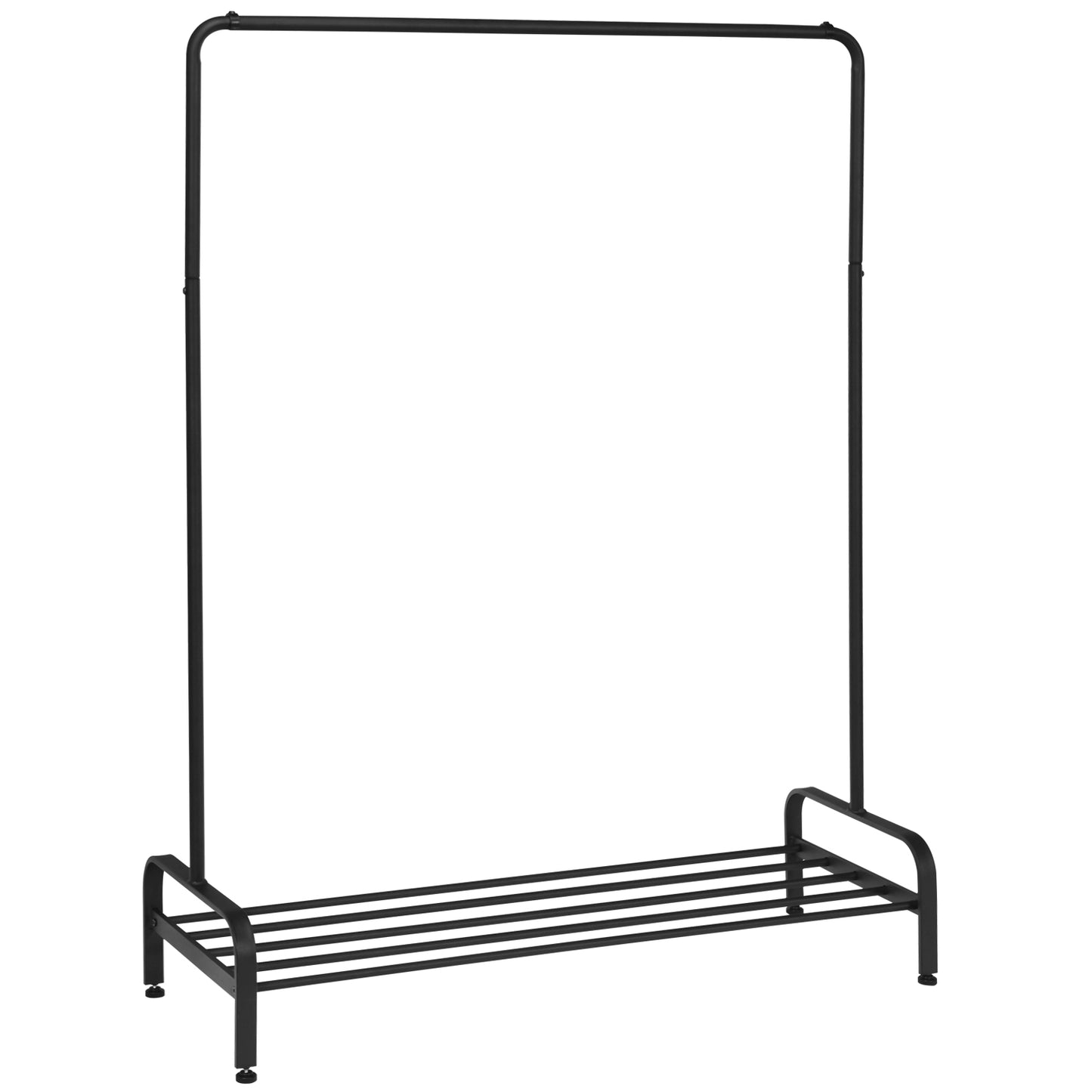 Metal Garment Rack with Hanging Rail and Bottom Shelf