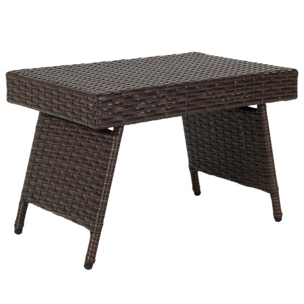Balcony folding rattan garden table