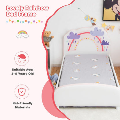 Toddler Upholstered Bed with Soft Headboard