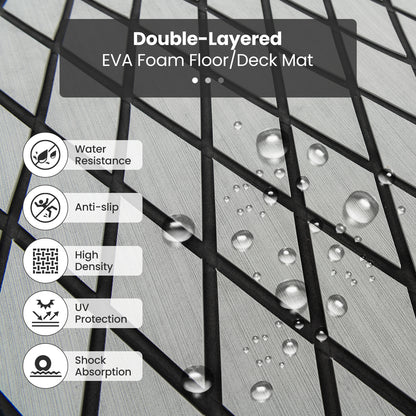 Non-Slip Waterproof Boat Decking Sheet with Self-Adhesive Backing-Grey