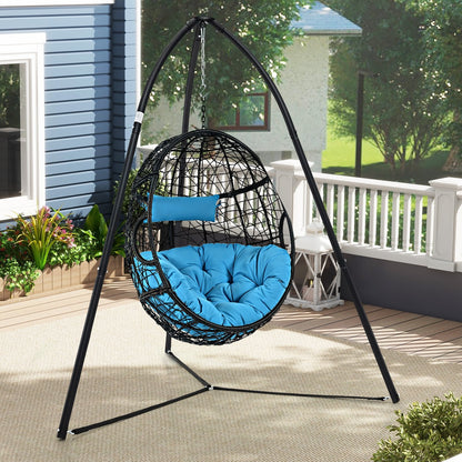 Hanging Chair Stand with Hanging Chain for Lounger Saucer-Black