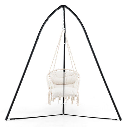 Hanging Chair Stand with Hanging Chain for Lounger Saucer-Black