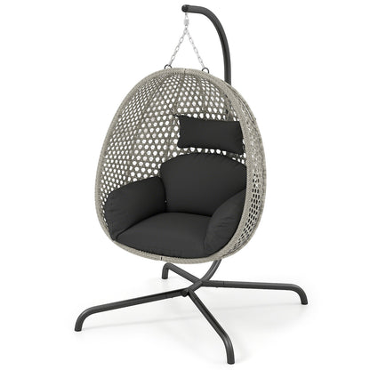 Hanging Egg Chair with Stand and Cushion