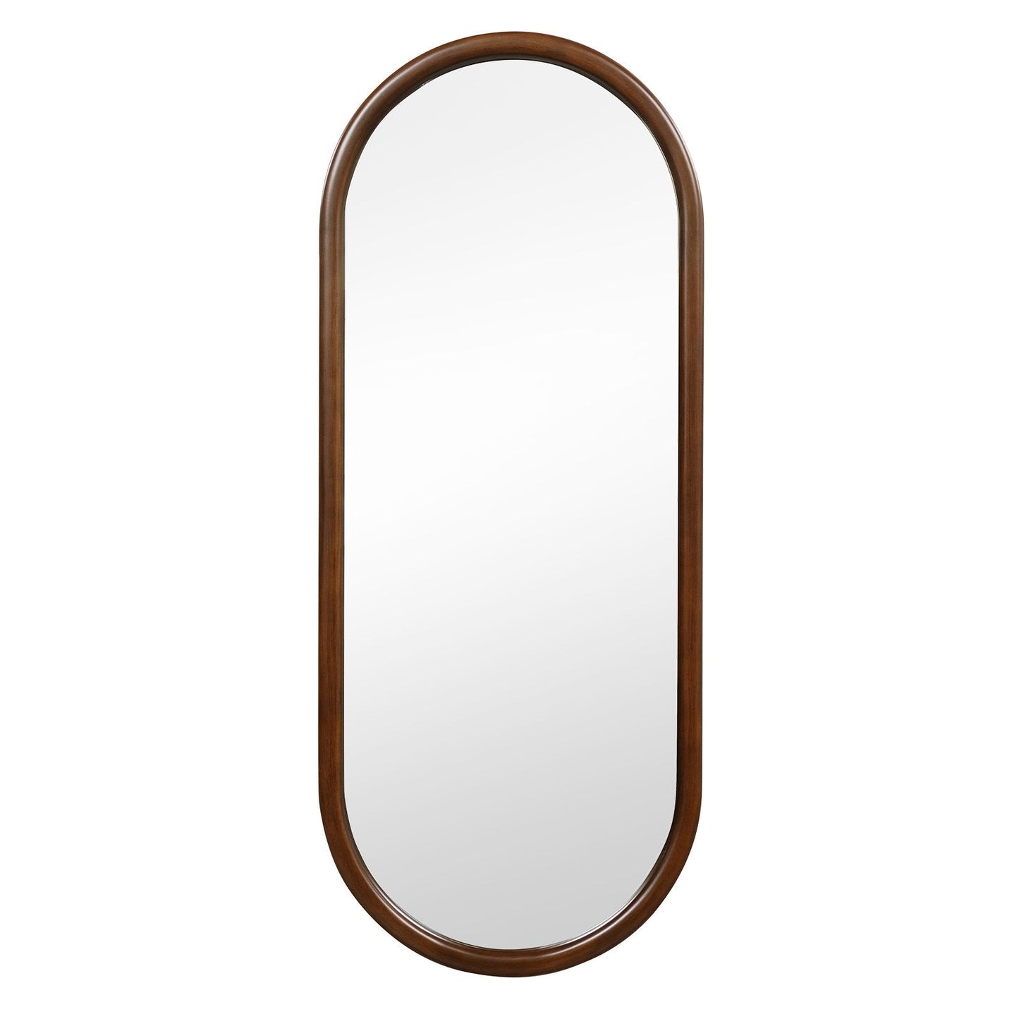 Hanging Mirror Full Length Mirror Wood Frame Wall-Mounted Mirror-Walnut