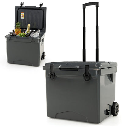 40 L Ice Chest Hard Cooler with Wheels and Handle-Grey