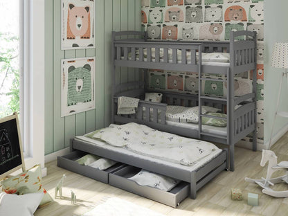 Bracknell Wooden Bunk Bed Harriet with Trundle and Storage