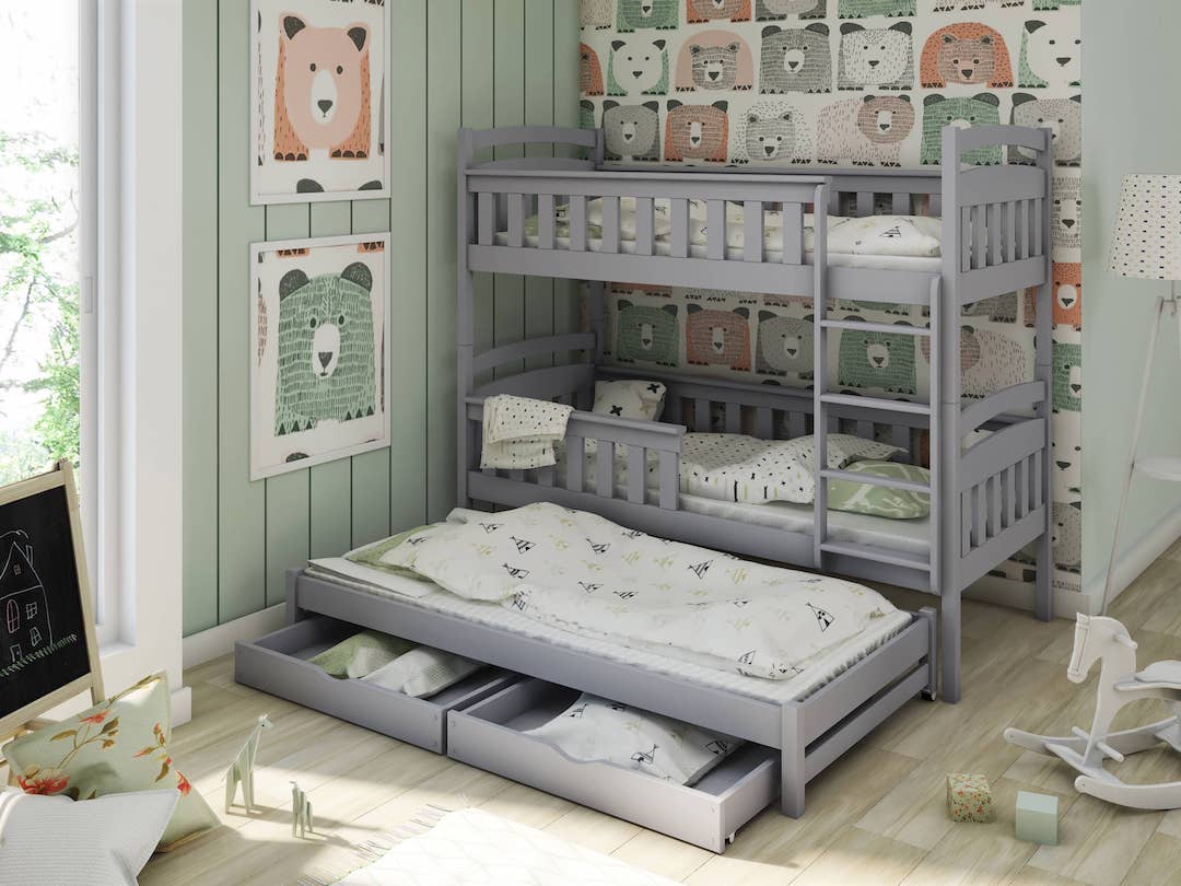 Bracknell Wooden Bunk Bed Harriet with Trundle and Storage