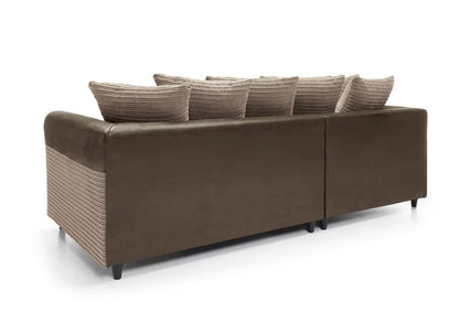 Spencer Cord Fabric Corner Sofa - Left Arm Brown