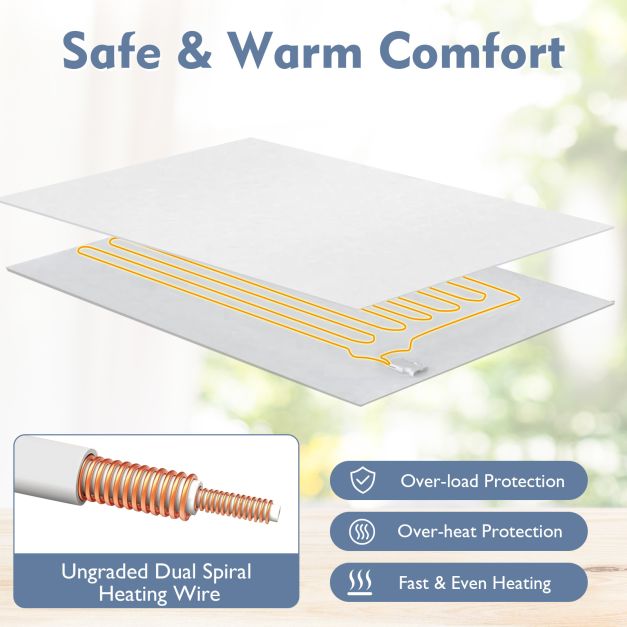 Heated Mattress Pad with 8 Temp Settings and Timing Function-M