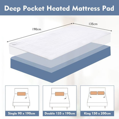 Heated Mattress Pad with 8 Temp Settings and Timing Function-M