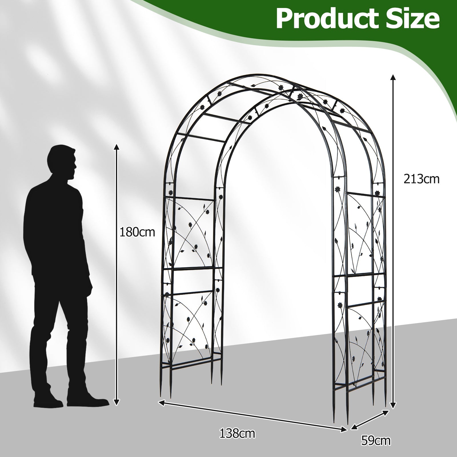 Heavy Duty Metal Arbor Trellis for Climbing Plants and Wedding Decoration