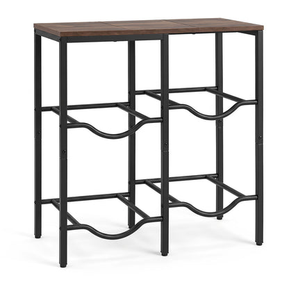 Heavy Duty Metal Frame Water Jug Shelf with Adjustable Foot Pads-Rustic Brown