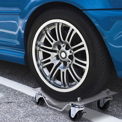 Heavy Duty Steel Tire Skates with Handle and Lockable Casters for Cars Trucks-2 Pack