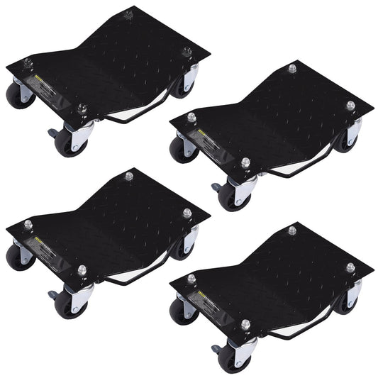Heavy Duty Steel Tire Skates with Lockable Casters and Handle for Cars Trucks-4 Pack