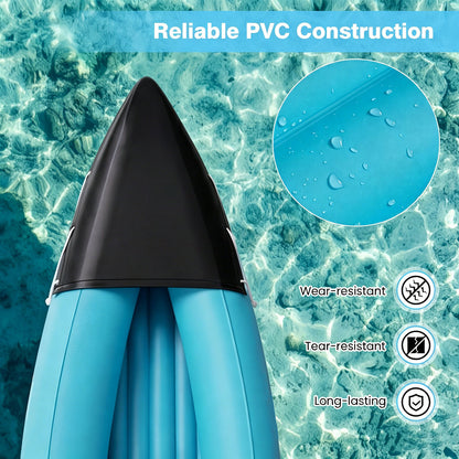 Heavy Duty Tandem Touring Kayak with Aluminum Paddles and Fin-Blue
