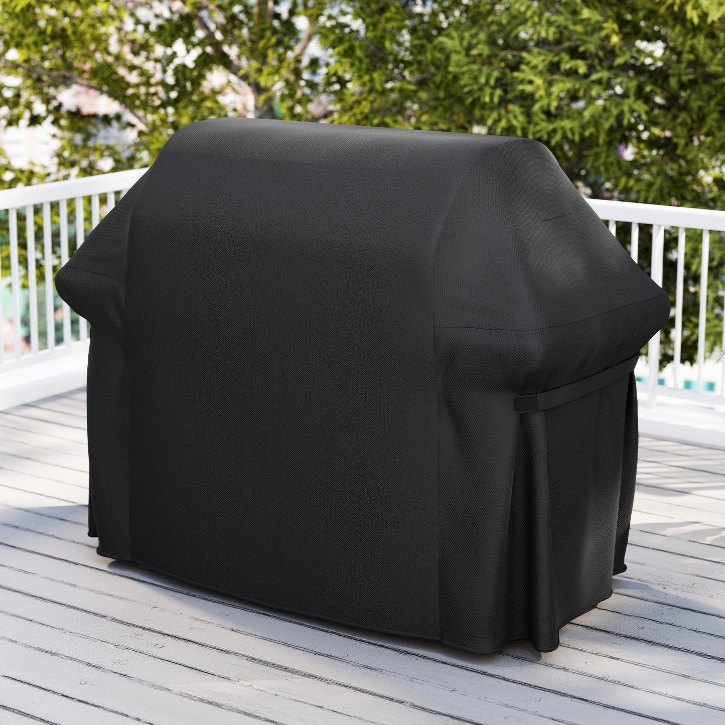 Heavy Duty Waterproof Grill Cover  with Dual Handles-Black