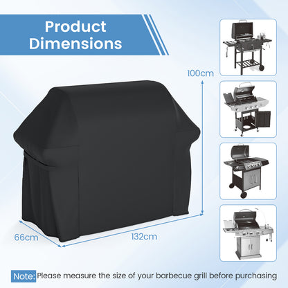 Heavy Duty Waterproof Grill Cover  with Dual Handles-Black